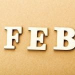 Wooden text for February