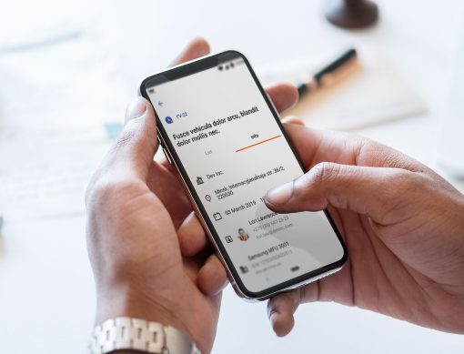 phone in hand with task details